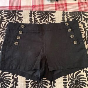 Black Linen Shorts